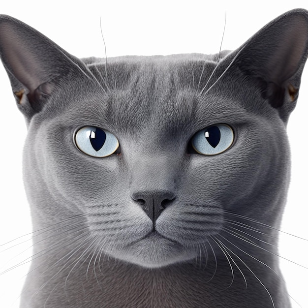 Un chat aux yeux bleus et au nez noir.