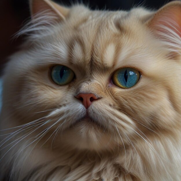 Photo un chat aux yeux bleus et au nez rose