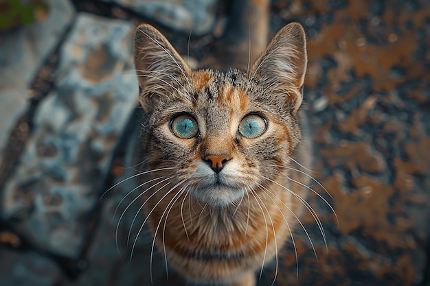 Photo un chat aux yeux bleus qui regarde la caméra