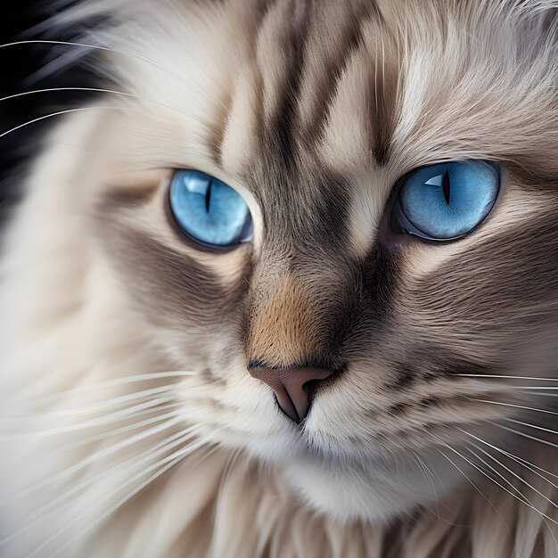 Un chat aux yeux bleus