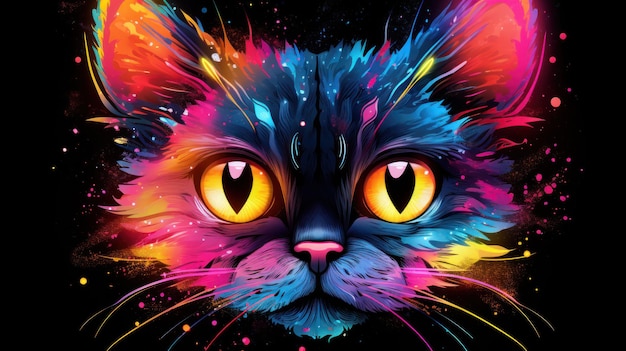 un chat aux yeux brillants