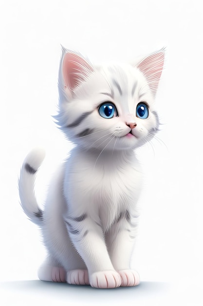 un chat blanc mignon