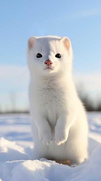 Photo un chat blanc avec un nez noir et un nez rose et un nez noir