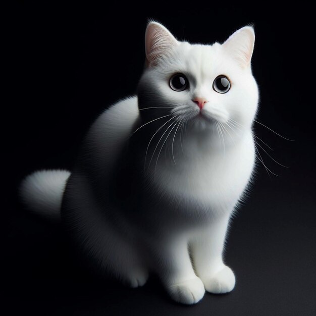 Photo un chat blanc avec un nez rouge et un nez blanc