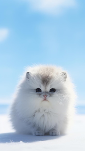 un chat blanc avec une tache noire sur le visage