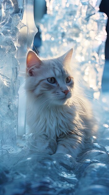 Photo un chat blanc avec un visage et des oreilles blancs