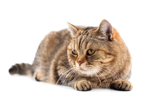 un chat brun avec un fond blanc et un fond blanc