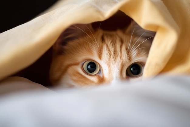 Un chat caché dans un sac