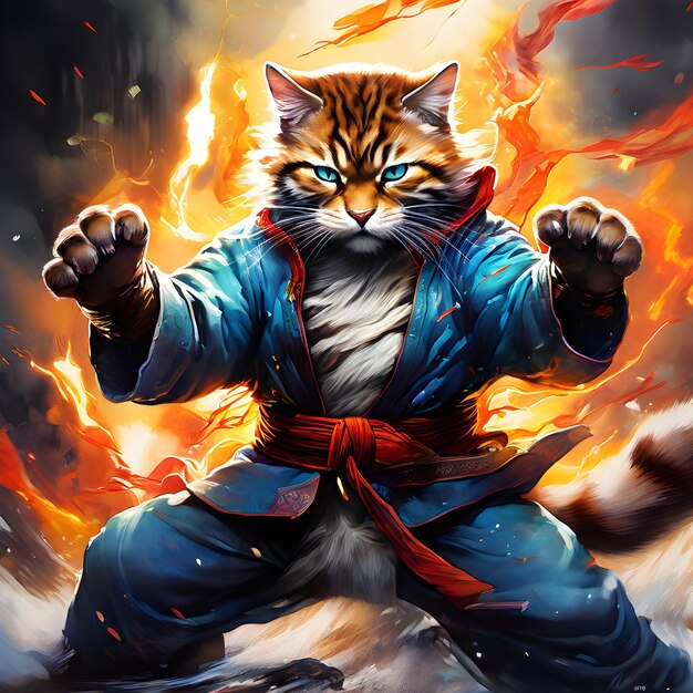 Photo un chat avec une chemise bleue qui dit tigre dessus