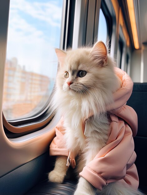 un chat avec une chemise rose qui dit le nom dessus