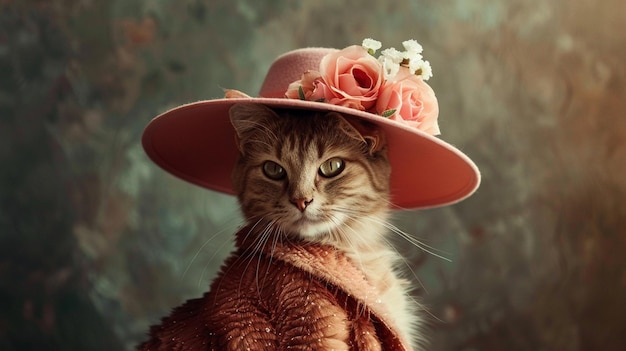 Photo chat chic élégant feline flatterie les dernières tendances de la mode génératif ai