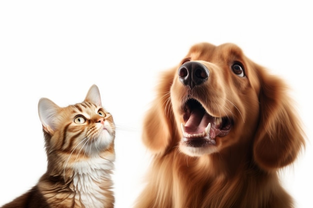 Un chat et un chien se rencontrent nez à nez