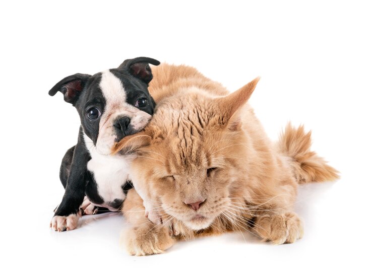 Photo chat cochon et petit chien