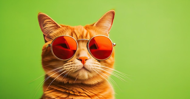 Un chat cool avec des lunettes de soleil