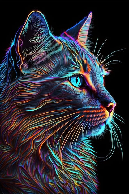 chat de couleur dégradée