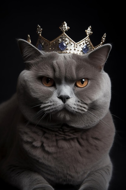 Un chat avec une couronne sur la tête