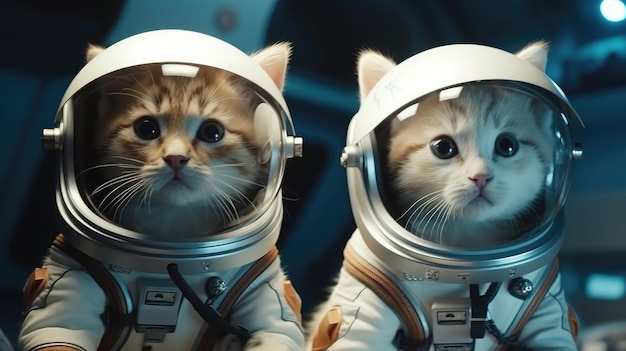 Le chat dans la combinaison spatiale