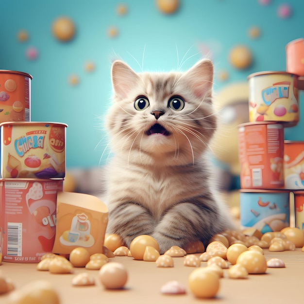 chat dans la promotion de la nourriture pour chat