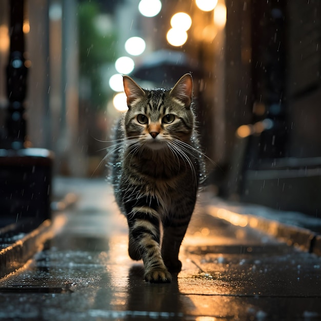 Un chat dans la rue.