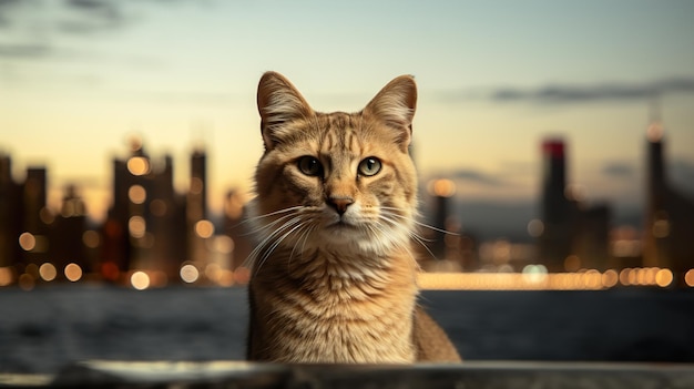 Un chat dans la ville.