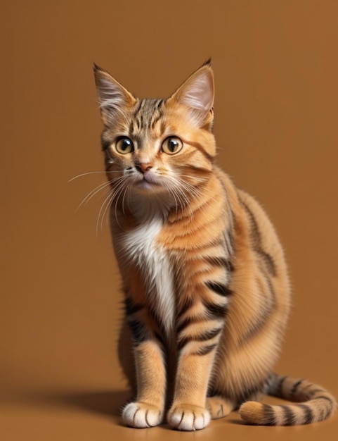 Photo le chat doré isolé est un magnifique portrait.