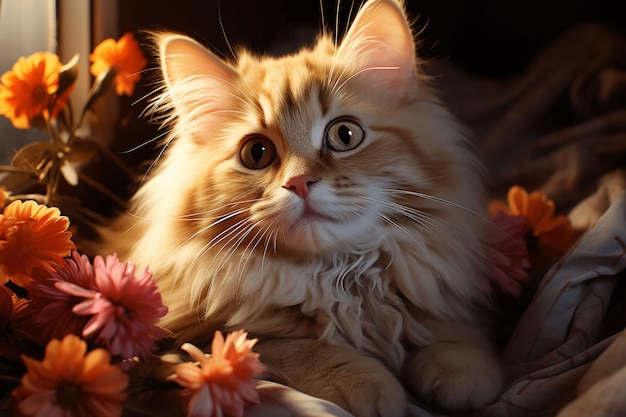 chat fleur