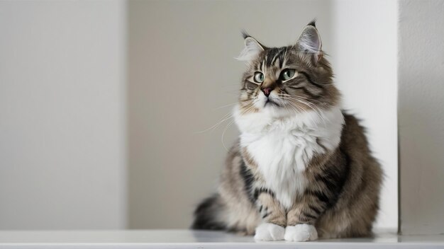 Un chat sur fond blanc