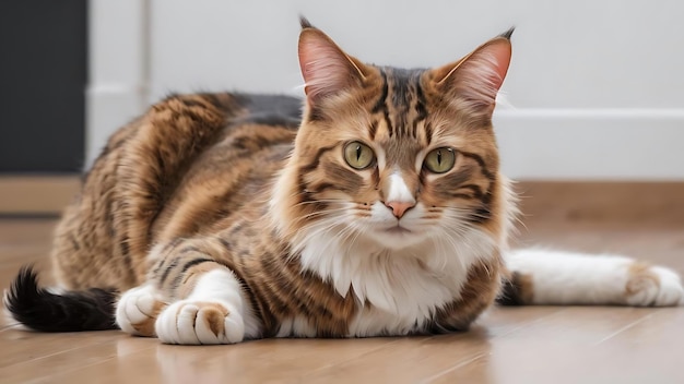 Un chat sur un fond blanc