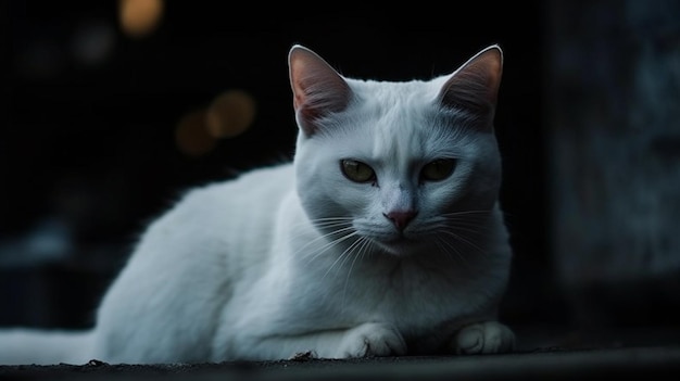 Un chat avec un fond noir