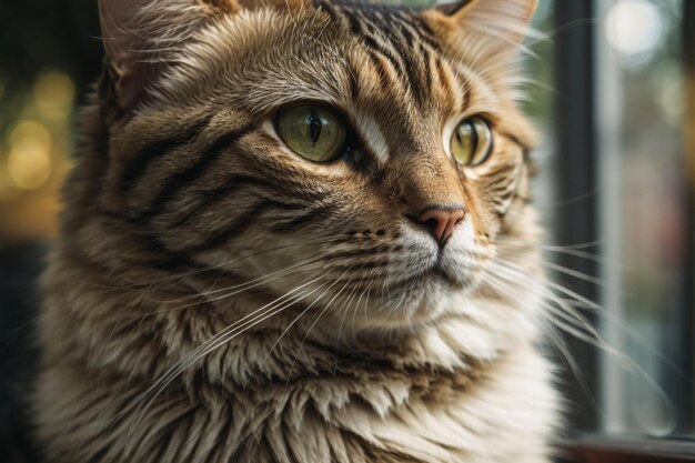 Un chat gris sur le balcon.