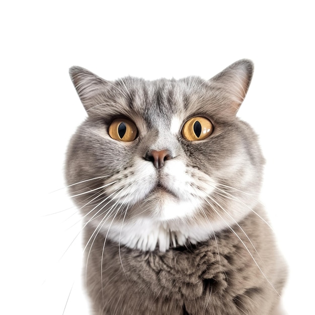 Un chat gris avec un collier noir et un collier blanc.