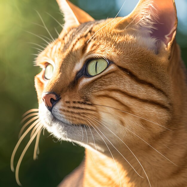 Chat guépard réaliste sur fond extérieur naturel ravissant