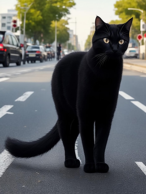 Chat japonais en plein air