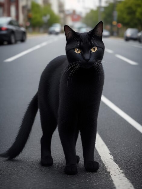 Chat japonais en plein air