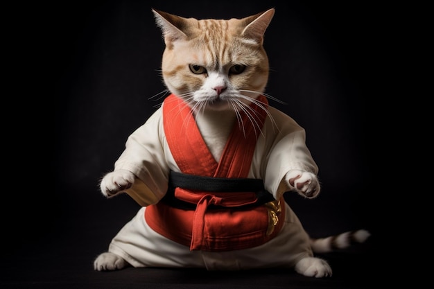 Un chat en kimono portant le nom de koko.