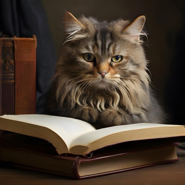 Le chat avec le livre 01