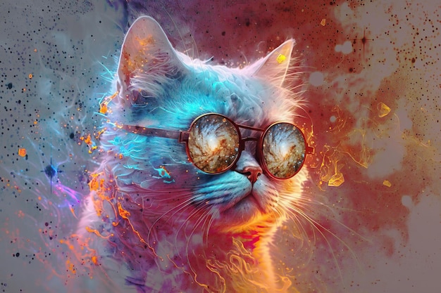 Chat à lunettes