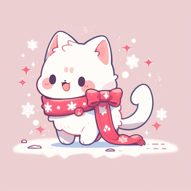 chat mignon avec Noël