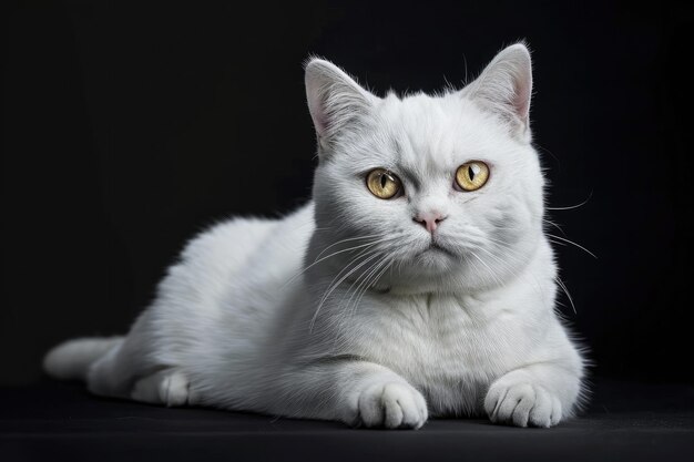 un chat avec une moustache blanche est assis sur un fond blanc