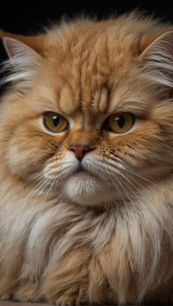 un chat avec un nez jaune et un nez qui dit moustaches