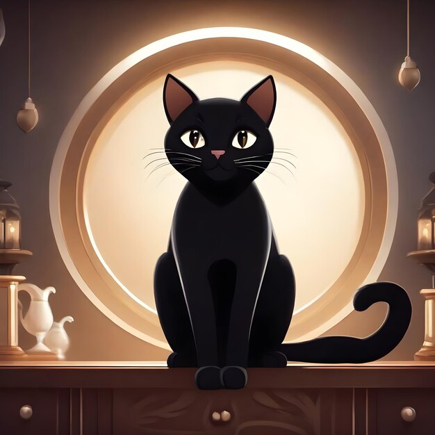 Photo le chat noir des dessins animés