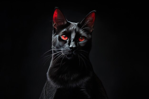 chat noir élégant