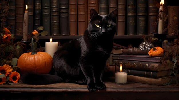 Le chat noir d'Halloween