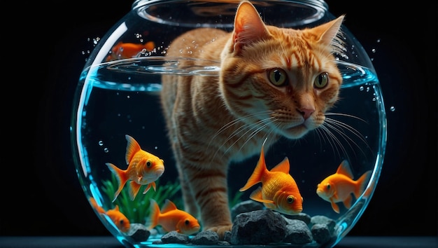 Le chat par défaut et le poisson doré symbolisent le regard droit dans les yeux.