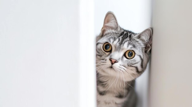 Photo un chat à poil court américain qui regarde 4