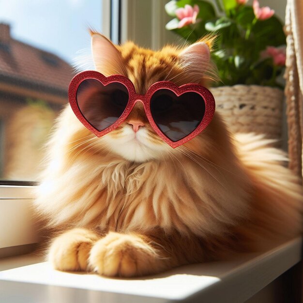 Un chat portant des lunettes de soleil