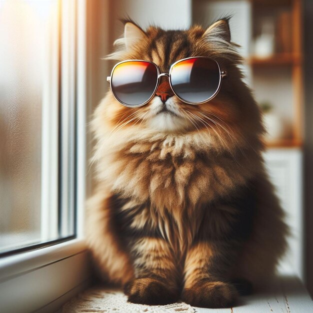 Un chat portant des lunettes de soleil