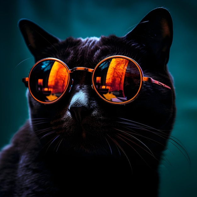un chat portant des lunettes de soleil