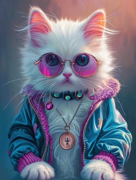 Photo un chat portant une veste qui dit chat
