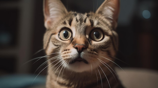 Un chat avec un regard triste sur son visage